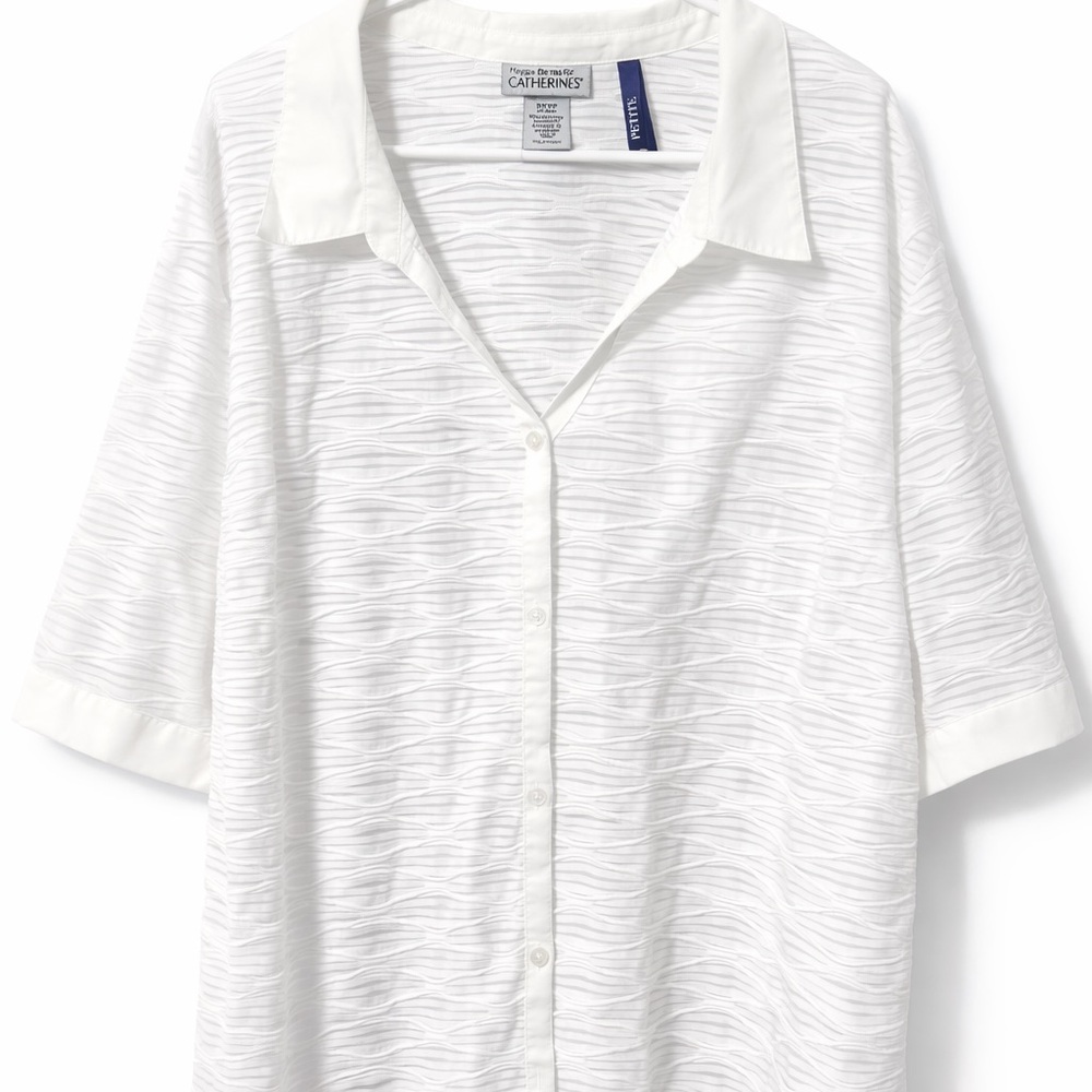 Catherines Textured White Blouse